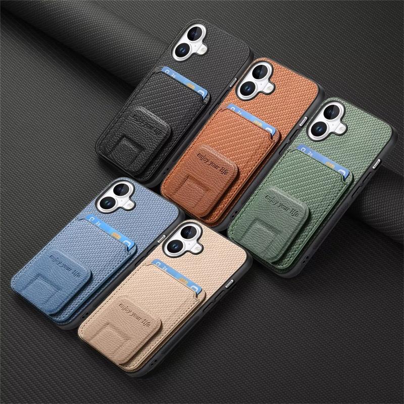 For Redmi 10 10A 10C 12 14C 14R 15 15C K40 K50 K60 K70 K70E Ultra Pro Plus 4G 5G Case Carbon Fiber Shockproof Cover Card Holder Car Magnetic Mount
