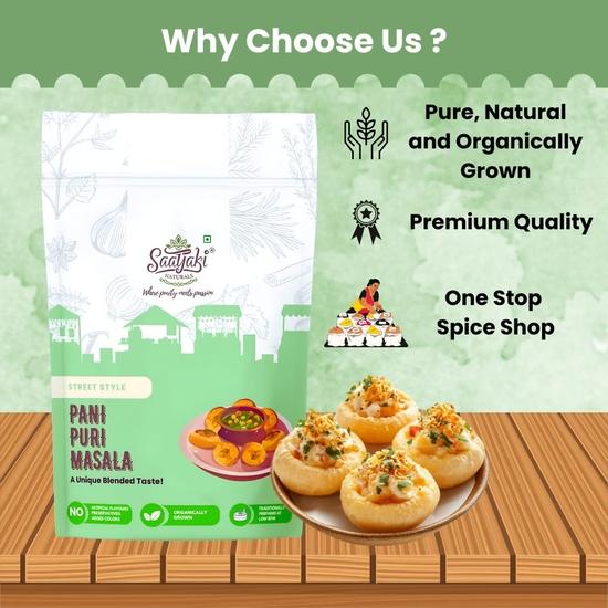 Saatyaki Naturals PaniPuri Masala -50gm| Pure Authentic Indian spice blend for Tangy-Spicy Golgappa Pani Mix | Street-Style Flavour | No Preservatives