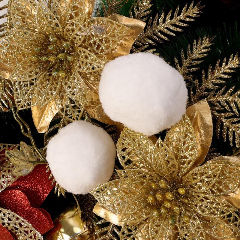 Snow Balls White Fur Pompom Hairball for Xmas Tree Pendant Kids Play Toys Indoor Outdoor Toy Christmas Decoration Snowballs