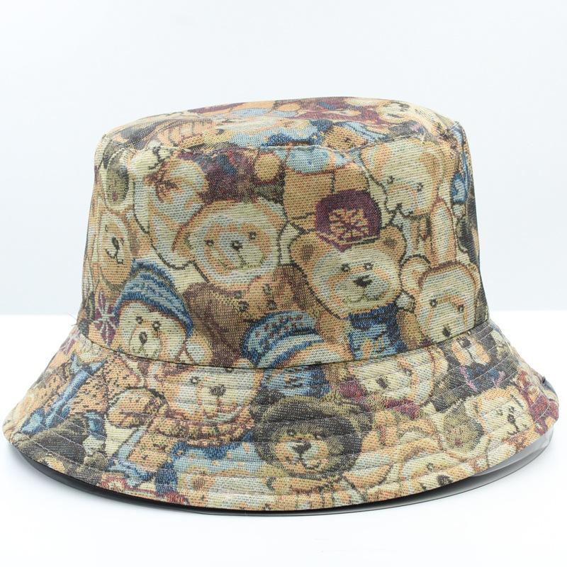 Sommer Sonnenhut Beidseitig tragbar Tierdruck Fischerhut für Männer Frauen Baumwolle Bob Panama Mädchen Strand Reise Outdoor Fischerhut