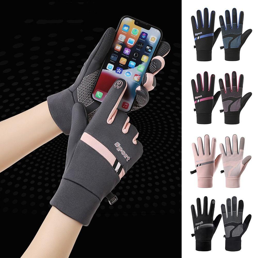 Fashion Warm Winter Gloves Nonslip Lining Fleece Touchscreen Mitten Windproof Sport Cycling Gloves Outdoor