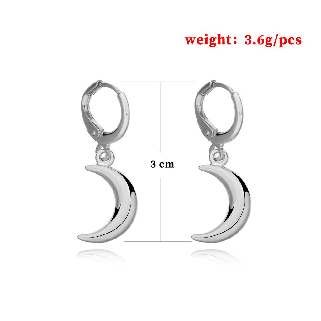 Accessories, Fashion Pop Three-dimensional Crescent Ear Buckle Earrings, Retro Geometric Trend Earrings