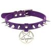 Spike Choker Necklace for Women Goth Pentagram Necklace Emo Neck Strap Cosplay Chocker Gothic Accessories