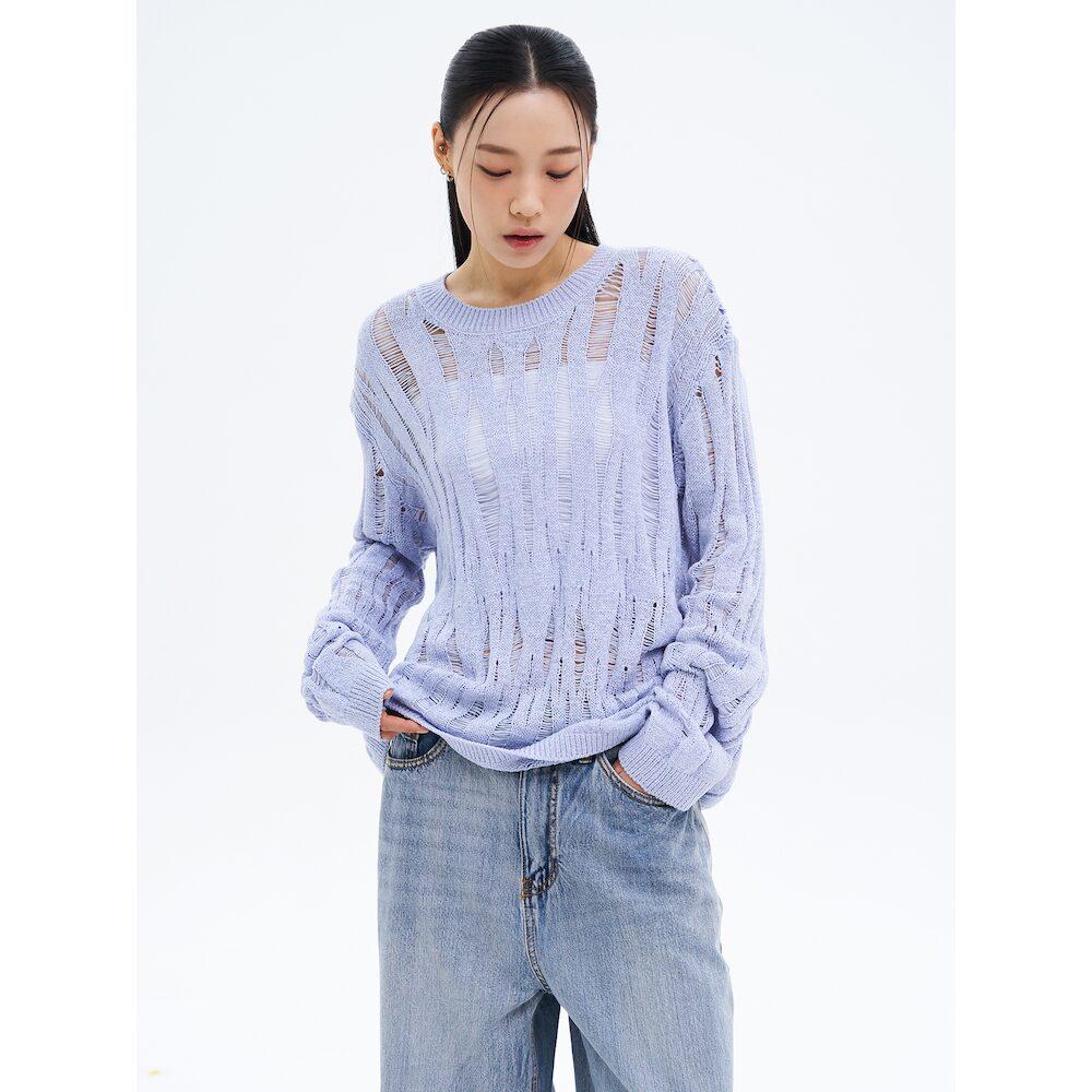 8Seconds Destroyed Pullover Sky Blue Sky Blue/M