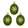 3pcs Elegant Gold Plated Steel Sunflower Necklace Pendant for Women with Enamel Tarot Card and Crescent Star Charm