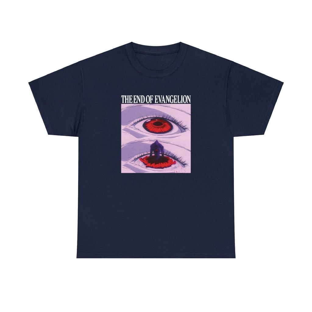 Neon Genesis Evangelium End of Eva Eye-skjorta i klassisk stil, överdimensionerad kortärmad skjorta, unisex, män kvinnor, sommartröja i bomull med rund hals