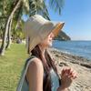Cotton Sun Hat With Bowknot For Women Summer Uv Protection Outdoor Accessory