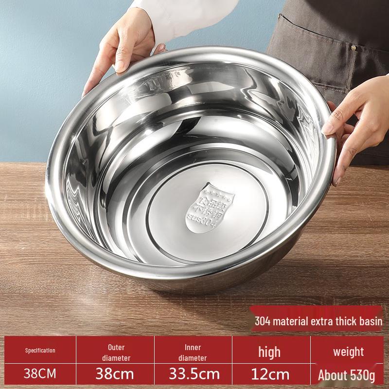 Food-Grade 304 Stainless Steel Deep Prep Bowl