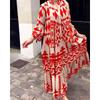 2026 Cross-border Plus Size European & American Women's Bohemian Print Pullover Dress for Autumn