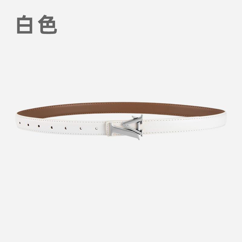 Alloy Alphabet Board Buckle Leather Belt Women'S Premium Pants Belt Women'S
