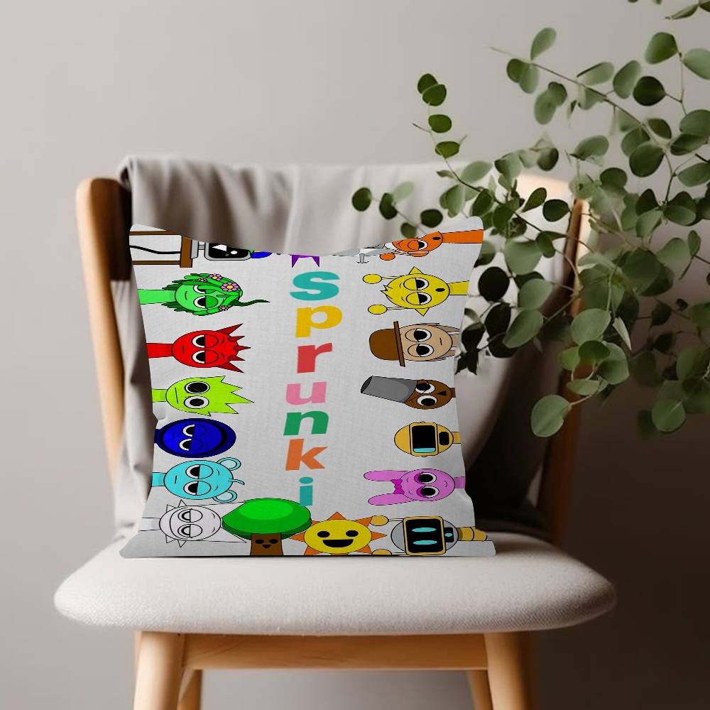 Game SSprunki Cute Personalized Pillow Cover Kids Bedroom Wild Party Decor Pillowcase Kid Birthday Shower Gift