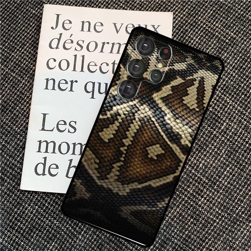 Snake Skin Texture Case For Samsung Galaxy S25 Ultra S21 S22 S23 S24 Ultra S9 S10 S20 Plus S25 FE Back Cover