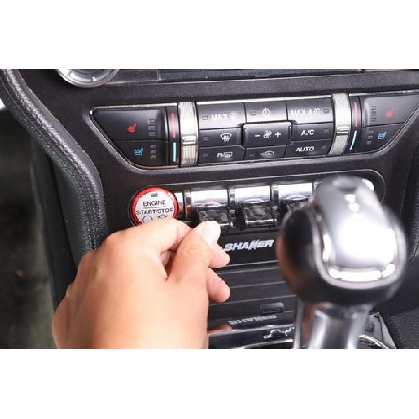 Carbon Fiber Center Console Dashboard Button Cover Trim For Ford Mustang 2015+