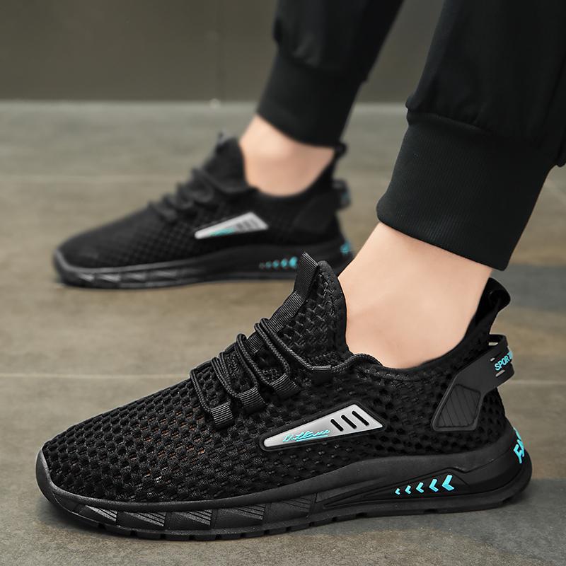 

Мужская обувь летняя дышащая спортивная обувь новая мужская повседневная обувь сетчатая дышащая удобная универсальная большой размер тонкая мужская обувь 44 чёрный