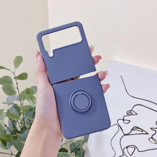 Frosted Skin -Friendly Fold Case For Samsung Galaxy Z Flip 4 Case Flip3 With Holder Shockproof Hard Back Cover For Samsung Zflip4