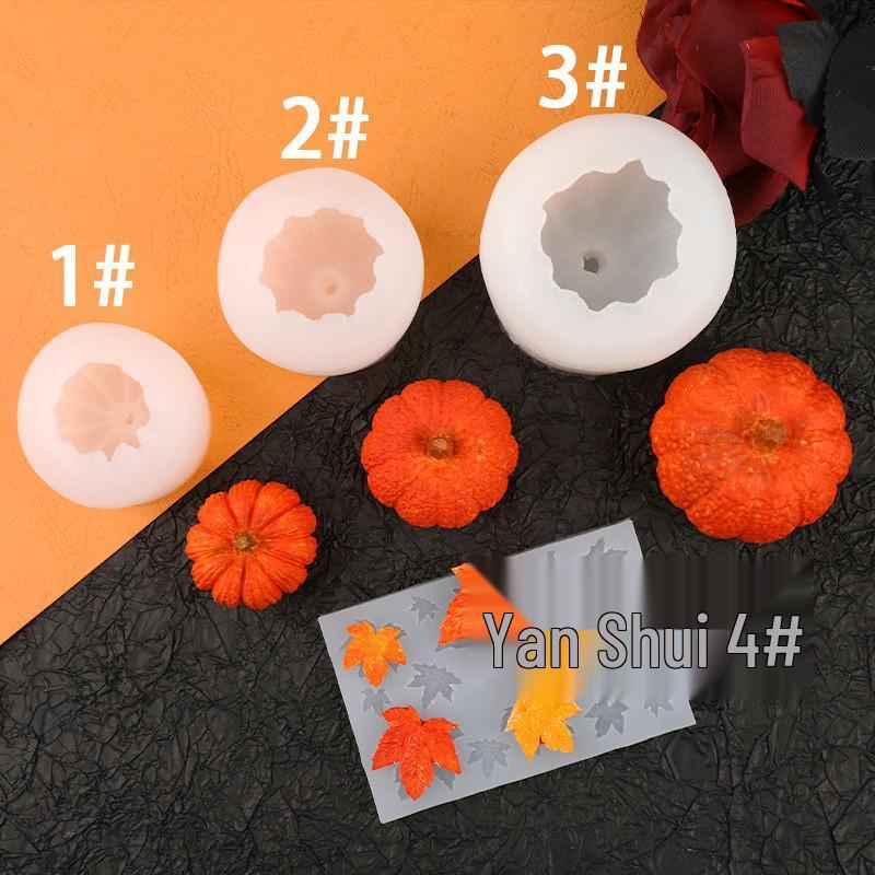 

Хэллоуин 3D Силиконовая форма Тыква и Кленовый лист для свечей и тортов