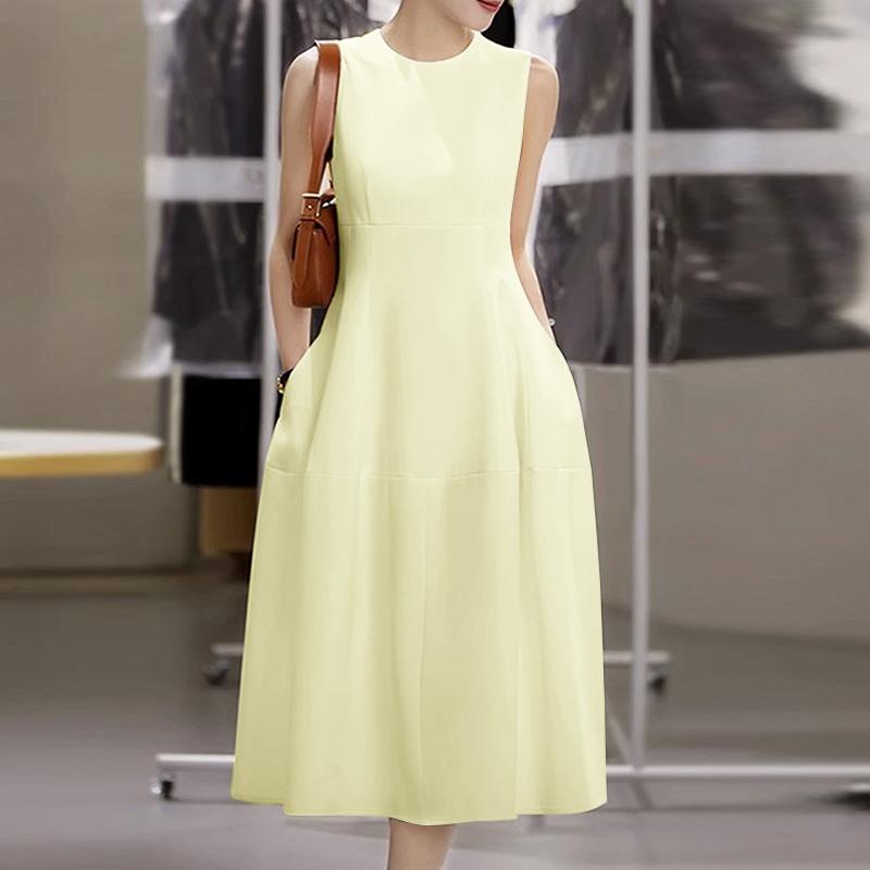 ZANZEA Women Casual Round Neck Sleeveless Summer Tank Dress