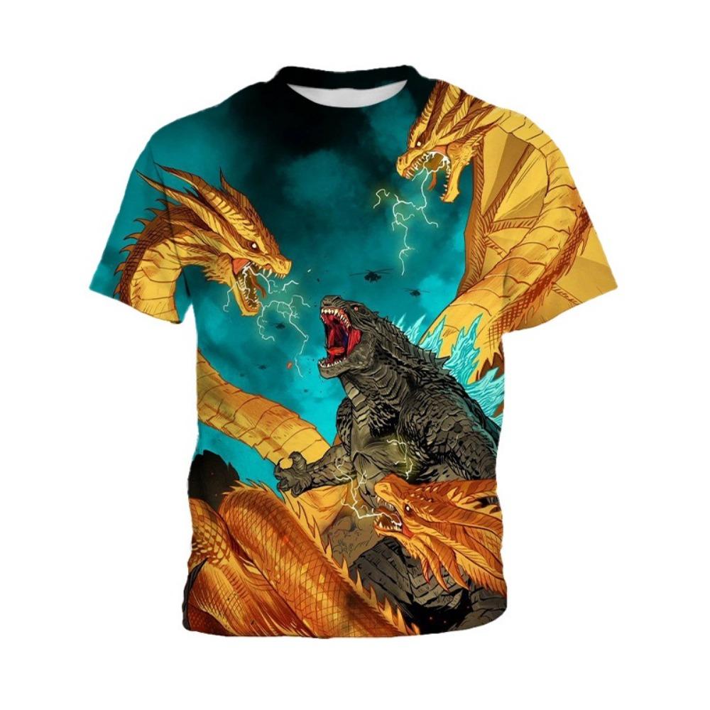 Printed short sleeved round neck boy and girl movie fashion shirt comfortable summer