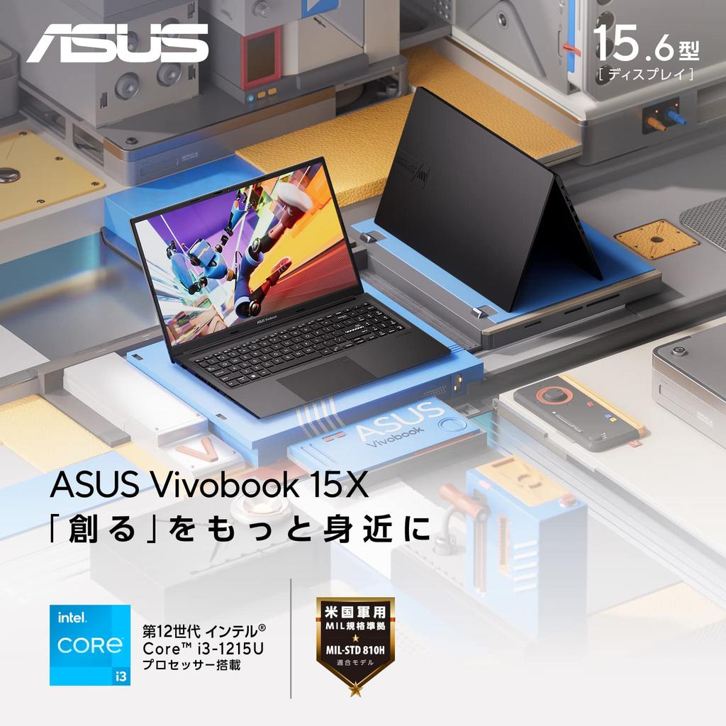 ASUS Vivobook 15X 12th Generation Core 16GB 512GB MS Office Windows Battery Power Fingerprint Indie 15.6-inch Laptop, i7-1255U, Memory, SSD, 2021, 11,