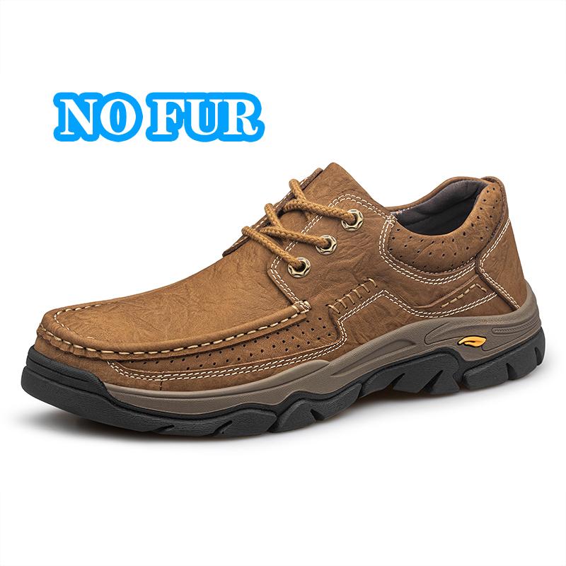 Fashion Genuine Leather Men Casual Shoes Outdoor Man Hiking Shoes Non-Slip Male Treking Footwear High Quality Outdoor Sneakers Trainers