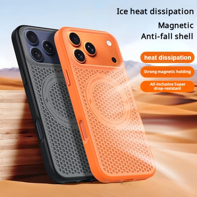 Luxury Dissipate Heat Hard Phone Case For iPhone 17 Air 16 15 14 13 Pro Max 17 Pro iPhone 17 For Magsafe Wireless Charge Cover