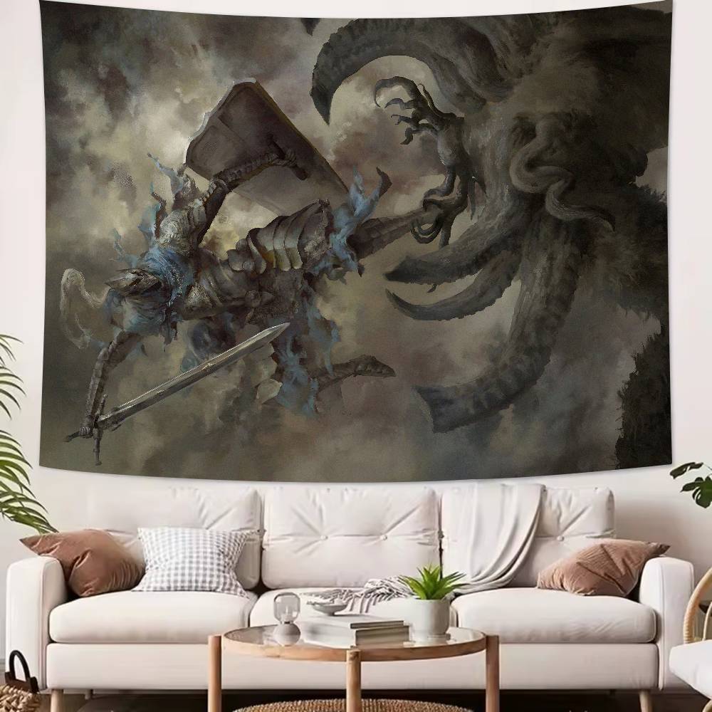 TOP Soul Like Action Game Cool Soul Dark AArtoriasS Knight the AAbysswalkerS Large Tapestry Wall Rugs Dorm Art Home Decor Wall