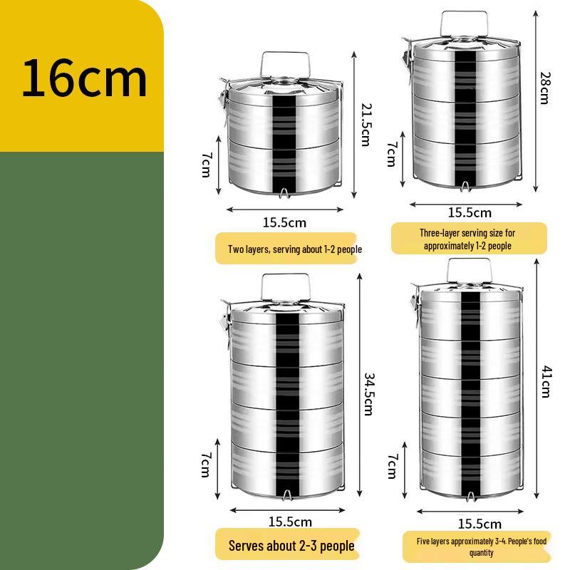 Jingyu 3.6L 4-Layer Insulated Stainless Steel Lunch Box
