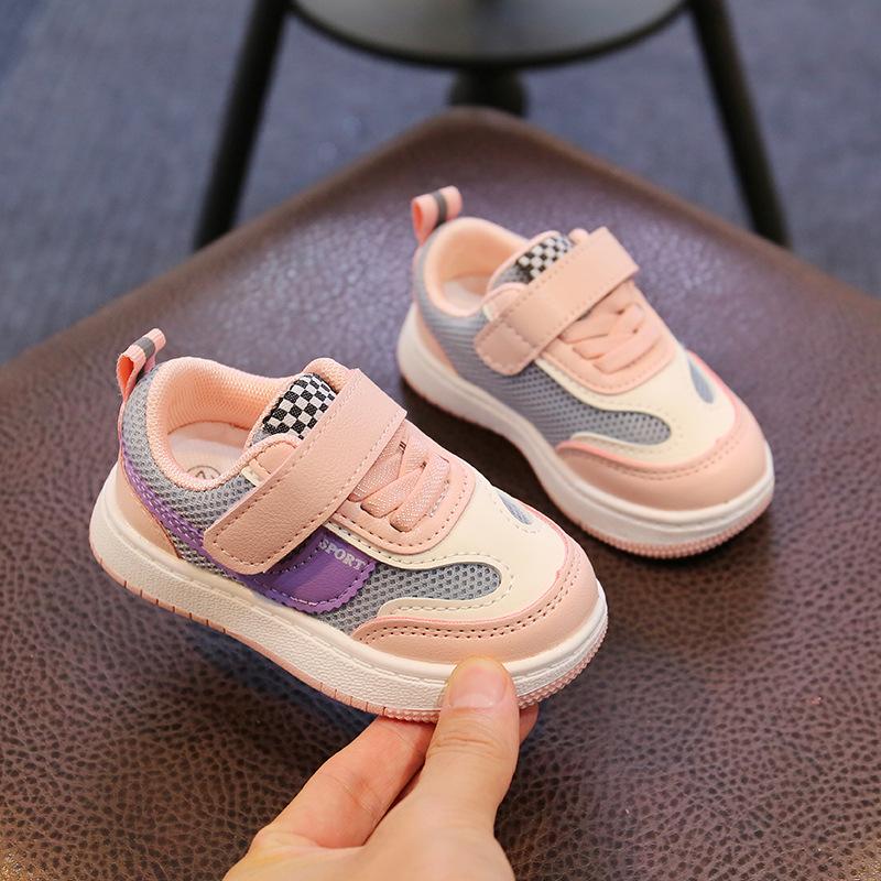 Foreign trade children's sports shoes breathable mesh shoes men's and women's little white shoes baby toddler shoes single shoes breathable and com