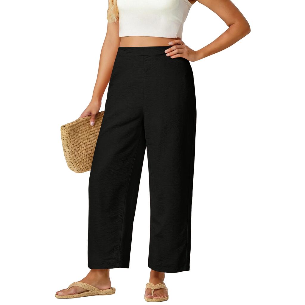 Women's Loose Wide-Leg Pants, Casual Loose Cotton-Linen Pants With Pockets