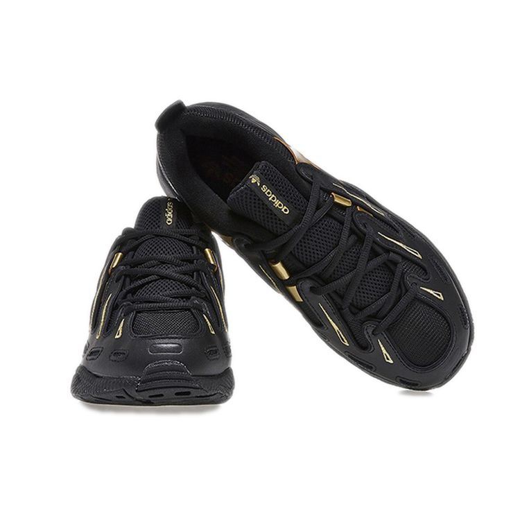 adidas Originals Eqt Gazelle Sneakers Lifestyle Unisex a Punta Rotonda con Lacci Bassi Nero Oro EG5660