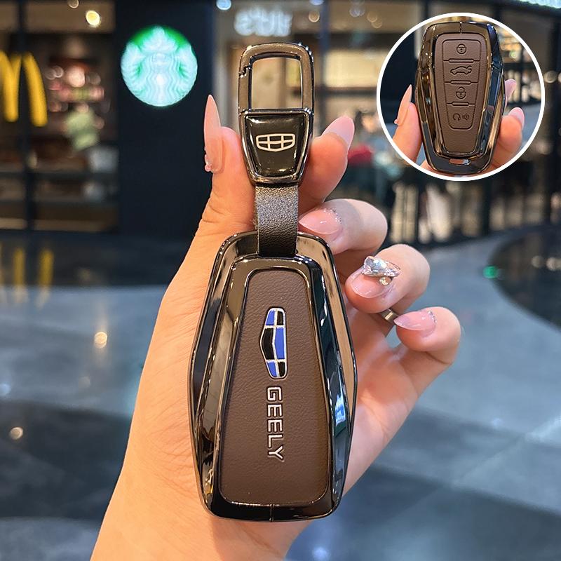 Car Smart Key Cover Case Shell Fob For Geely Coolray X6 X7 Emgrand Global Hawk GX7 Holder KeyChain Protector Accessories