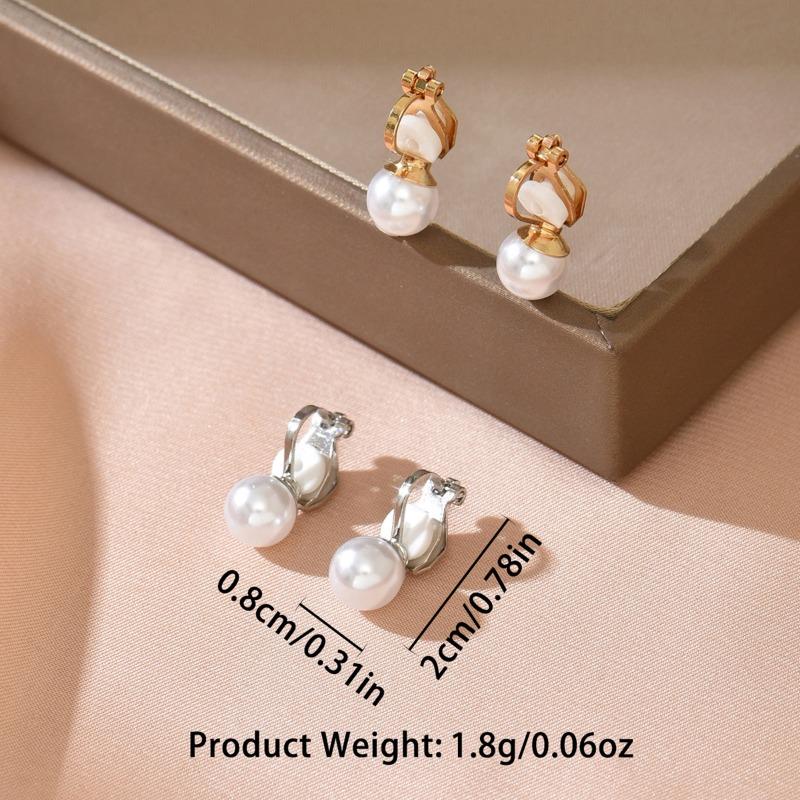 New product simple personality geometric painless pearl ear clips alloy earrings earrings earless accessories