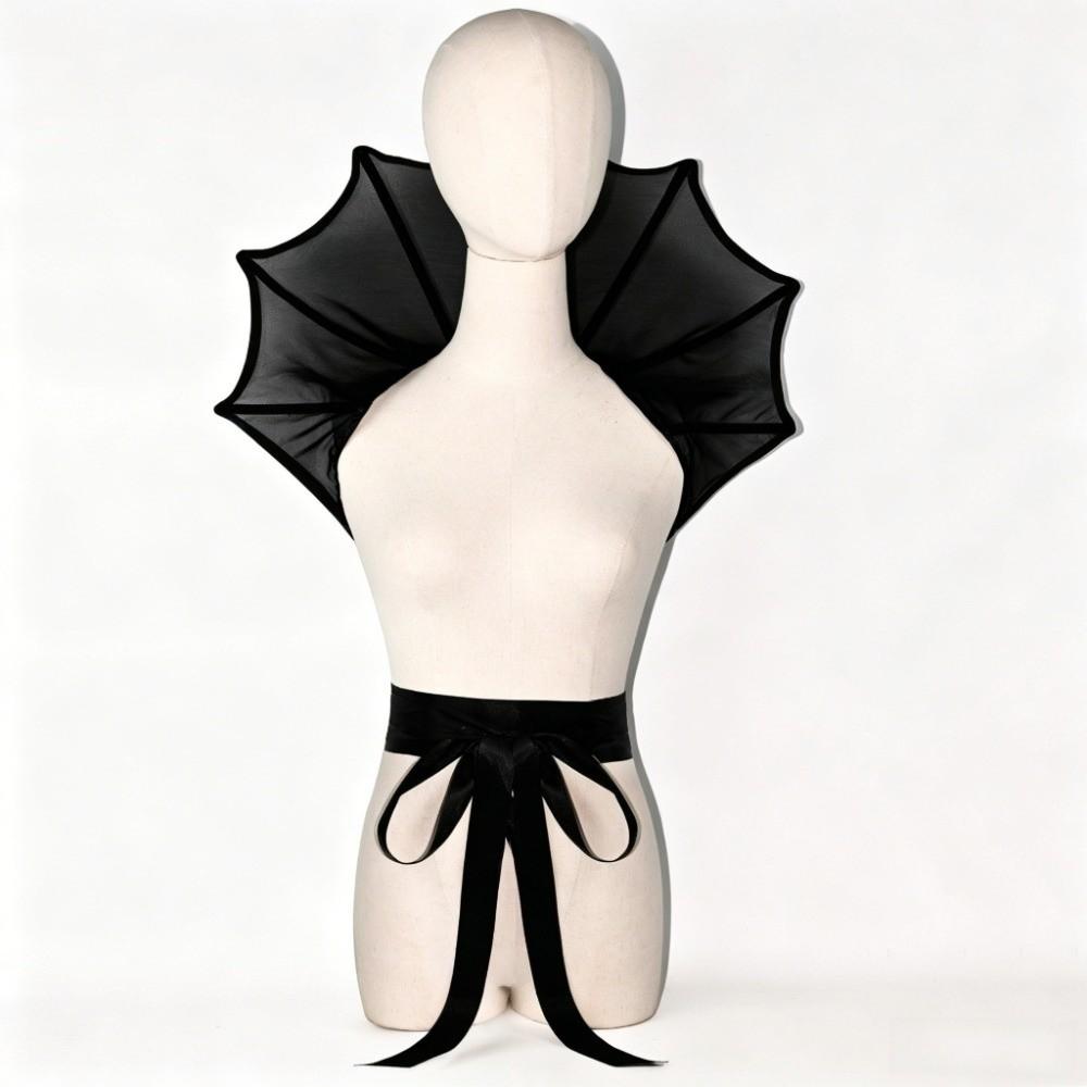 Lace Queen Cosplay Cloak Mesh Halloween Costume Accessories Victorian Stand Up Collar Women