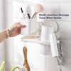 Household Multifunction Wall Mounted Hair Dryer Bathroom Hanging Shelf Storage Hair Dryer Rack Holder With Storage Rack