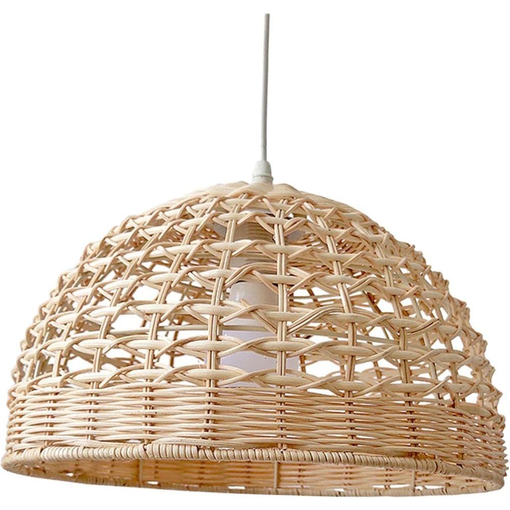 Rattan Chandelier Lampshade Natural Weaved Wicker Pendant Light for Home Restaurant Decor Rattan Hand-Woven Bamboo Lampshade