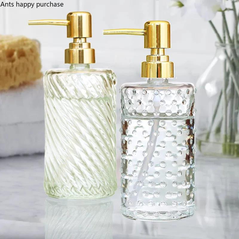 Transparent Glass Lotion Bottle Hand Sanitizer Bottle Shampoo Bottles Shower Gel Bottles Bathroom Accessories Soap Dispenser