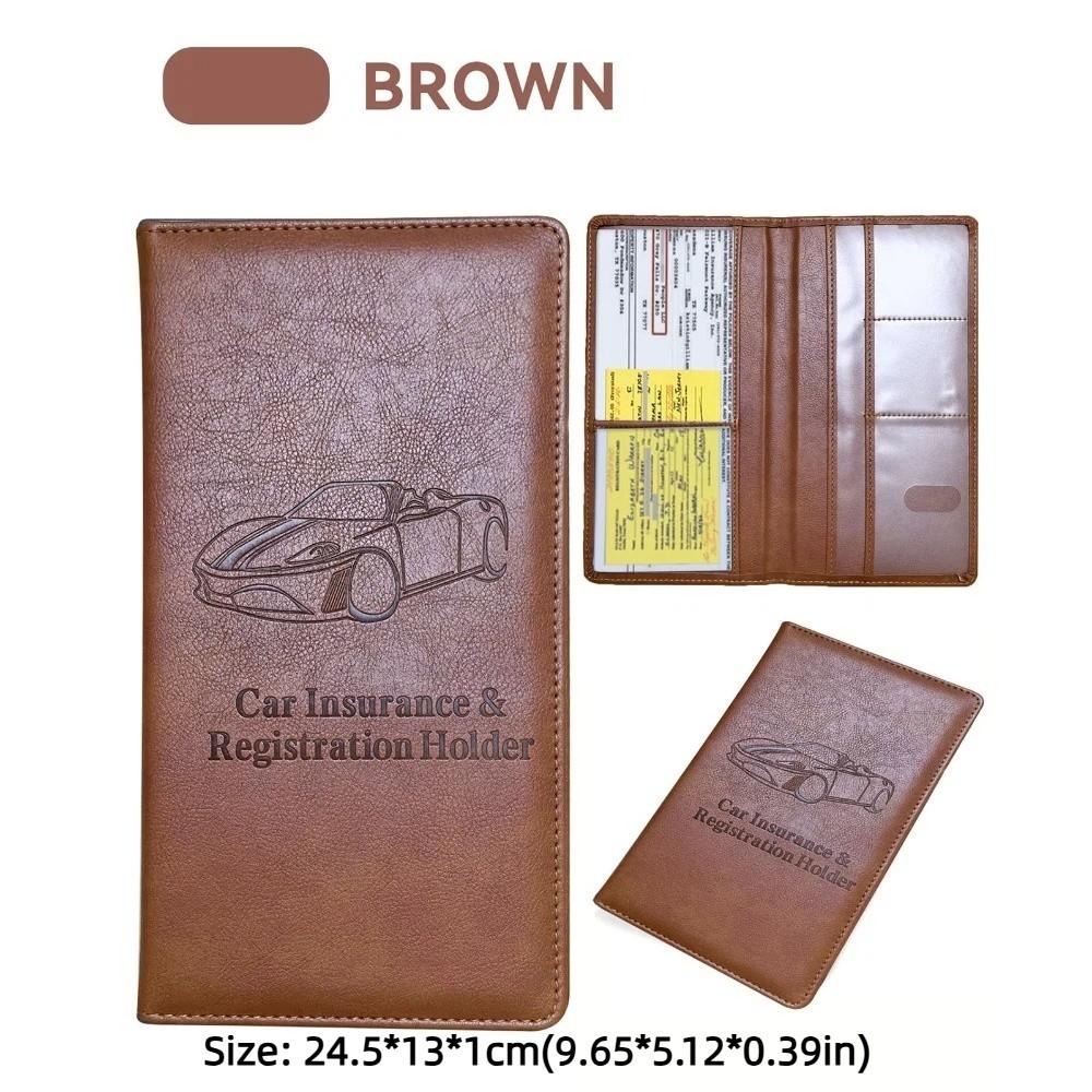 PU Car Registration Insurance Card Holder Multi-functional Portable Drivers License Storage Bag Multi-pocket