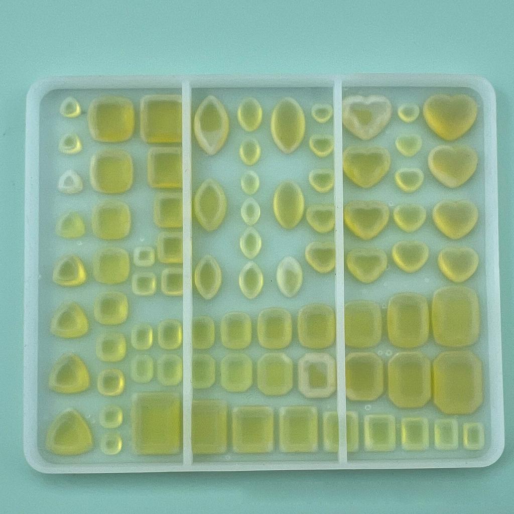 Assorted Diamond Shape Epoxy Mould Heart Square Crystal Pendant Resin Mould Ice Cubes Silicone Mold DIY-Jewelry Tool