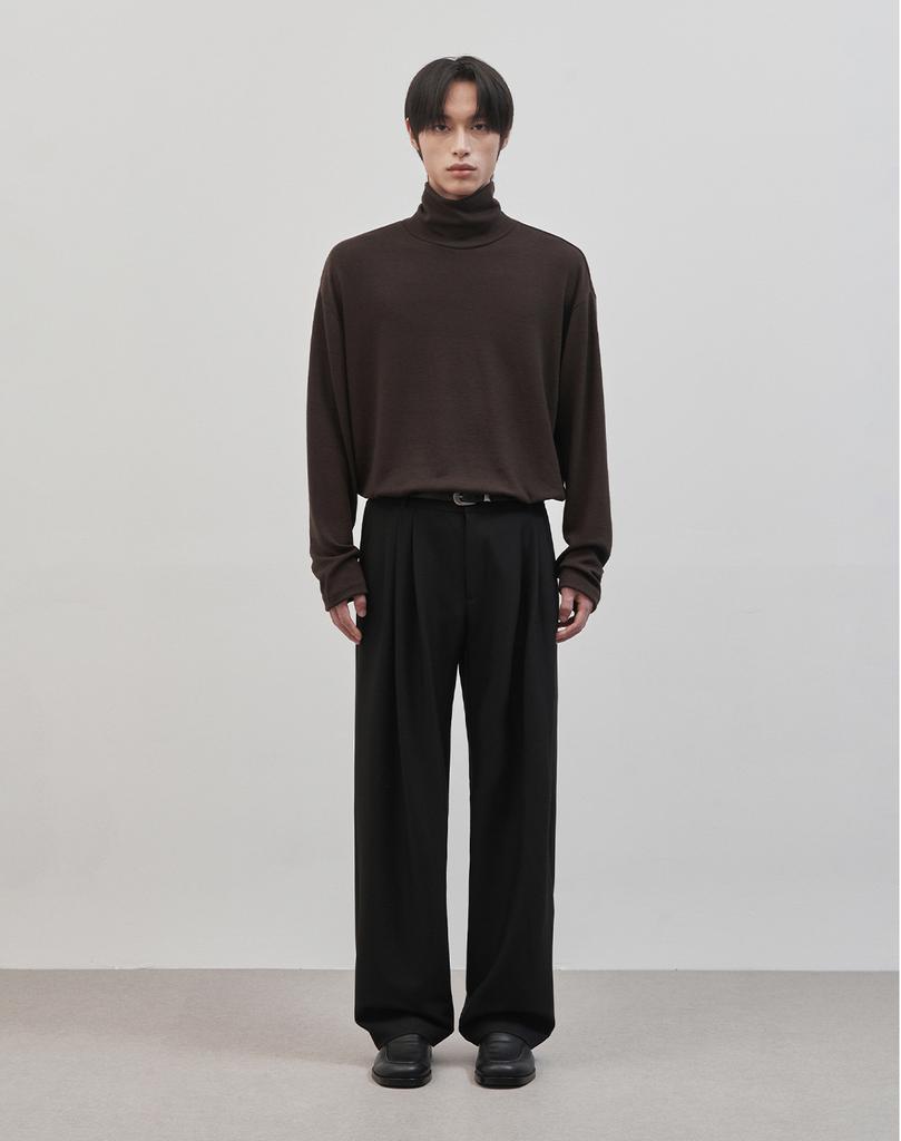 WORK ON BODY OFF Rested Semi-Overfit Turtleneck Knit [Brown]