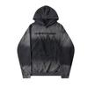 Oversized Hættetrøje til Mænd med Slidt Vasketryk Bomulds Svedtrøje Streetwear Afslappet Pullover