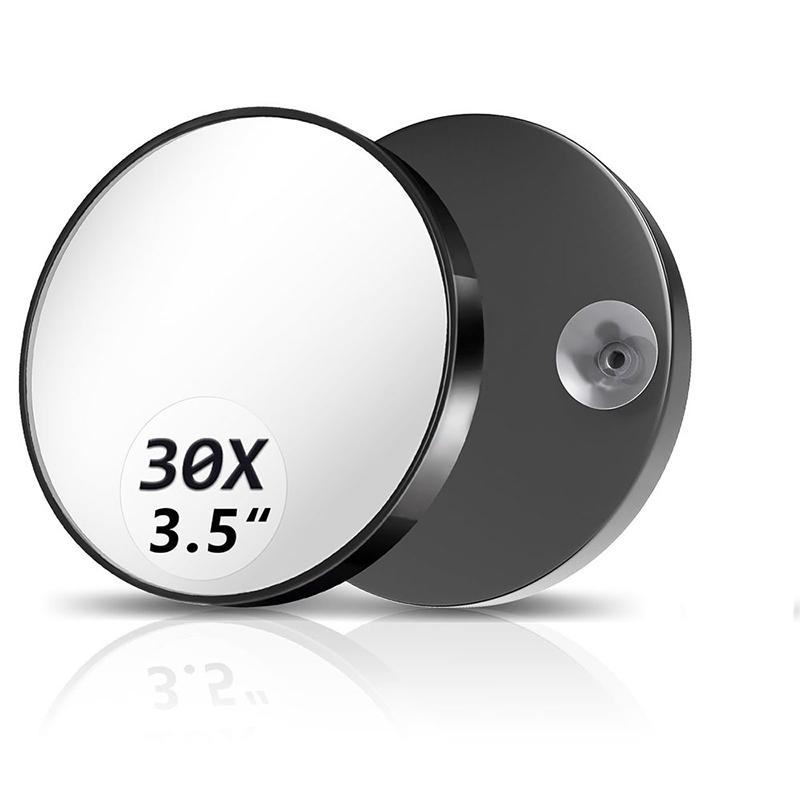 

Зеркало с присоской 10X-40X - Портативное зеркало высокой четкости с регулировкой для макияжа, ухода за кожей, удаления черных точек с дизайном свободные руки 30x чёрный