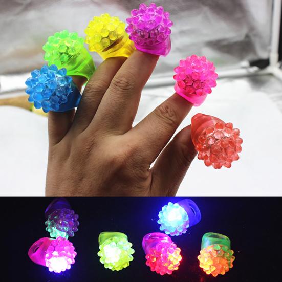 Strawberry Shape Flashing LED Finger Ring Luminous Kids Gift Party Supplies