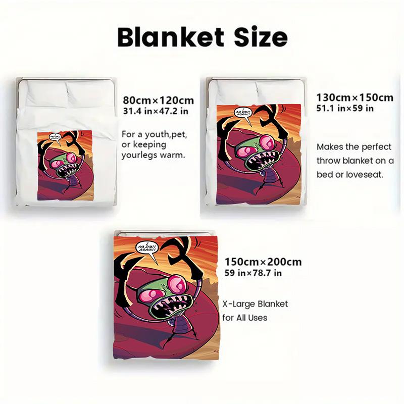 Space Invaders 2D Flat Pattern Flannel Blanket High quality All Seasons Warmth and Comfort Perfect for Christmas Gifts.MMT0918515