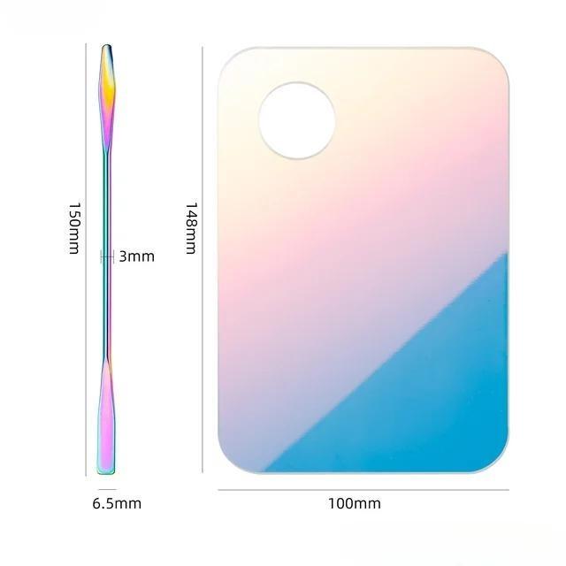 Makeup Mixing Palette Acrylic Cosmetic Foundation Mixer Palette with Spatula Mixing Foundation Eyeshadow Nail Art Beauty Tools