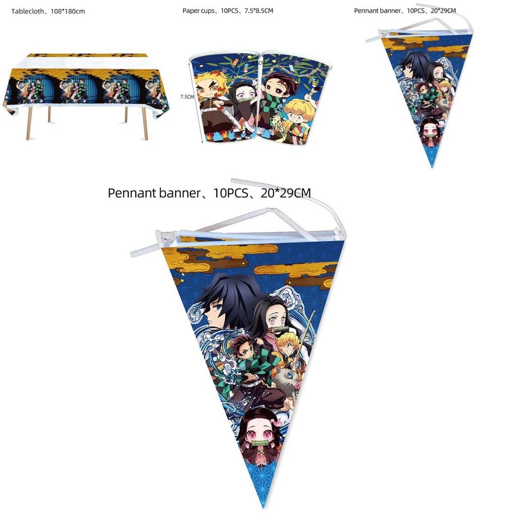 Impressive Demon Slayer Kids Birthday Party Decorations With Banners Balloons And Stickers