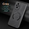 For Honor 300 300 Pro 300 Ultra 200 200 Pro 200 Lite Fine Hole PU Cow Grain Leather Outer Magnetic Ring Soft Edge Phone Case