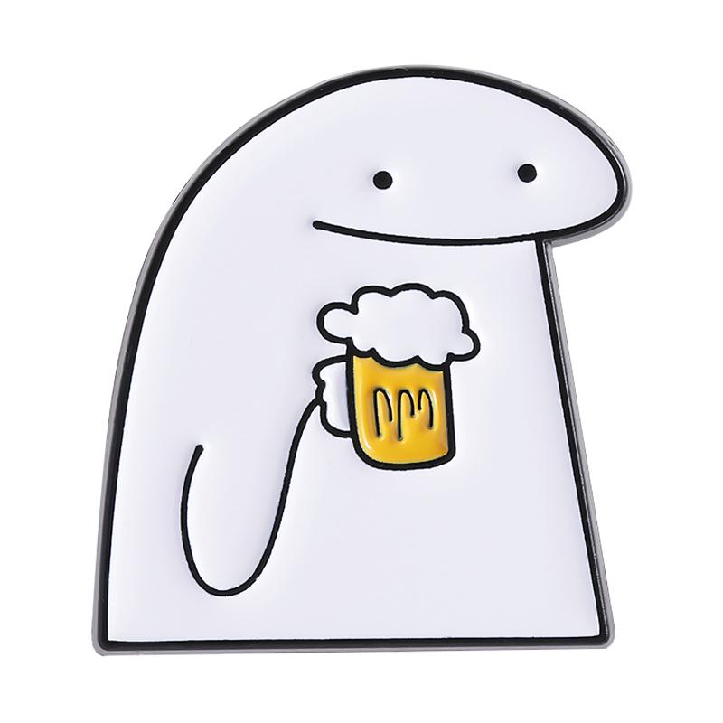 Spanish Cartoon Character Flork Enamel Pins No Me Ofrezcan No Tengo Autocontrol Brooches Lapel Badge Jewelry Gifts for Friends