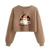 Women's Fashion Halloween Printed Navel-Exposed Long Sleeve Pullover Sweatshirt