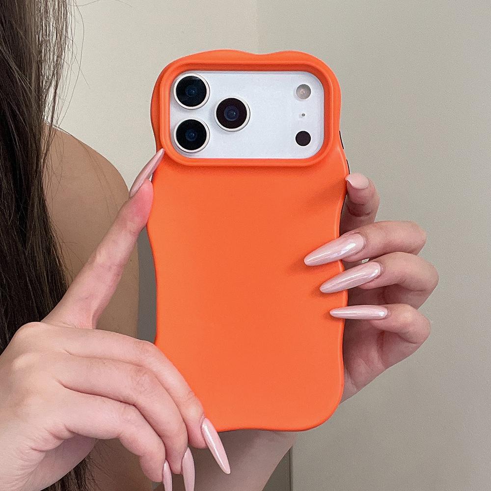 

Fashion 2 in 1 Solid Color Phone Case for iPhone 13 14 15 16 17 Pro Max Wave Edges Comfortable Touch Hard Slim Back Cover iPhone Air