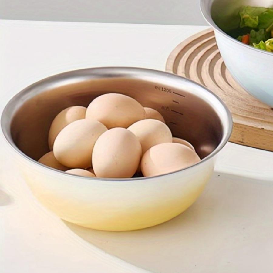 Tigelas de salada de aço inoxidável de grande capacidade, tigela de cozinha de macarrão japonês de metal com frutas, ramen, utensílios de cozinha e balança